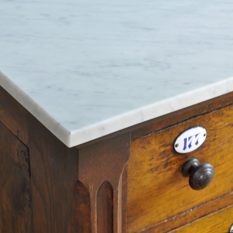 Apothecary's Chest of Drawers with Marble Top, 1930's 4