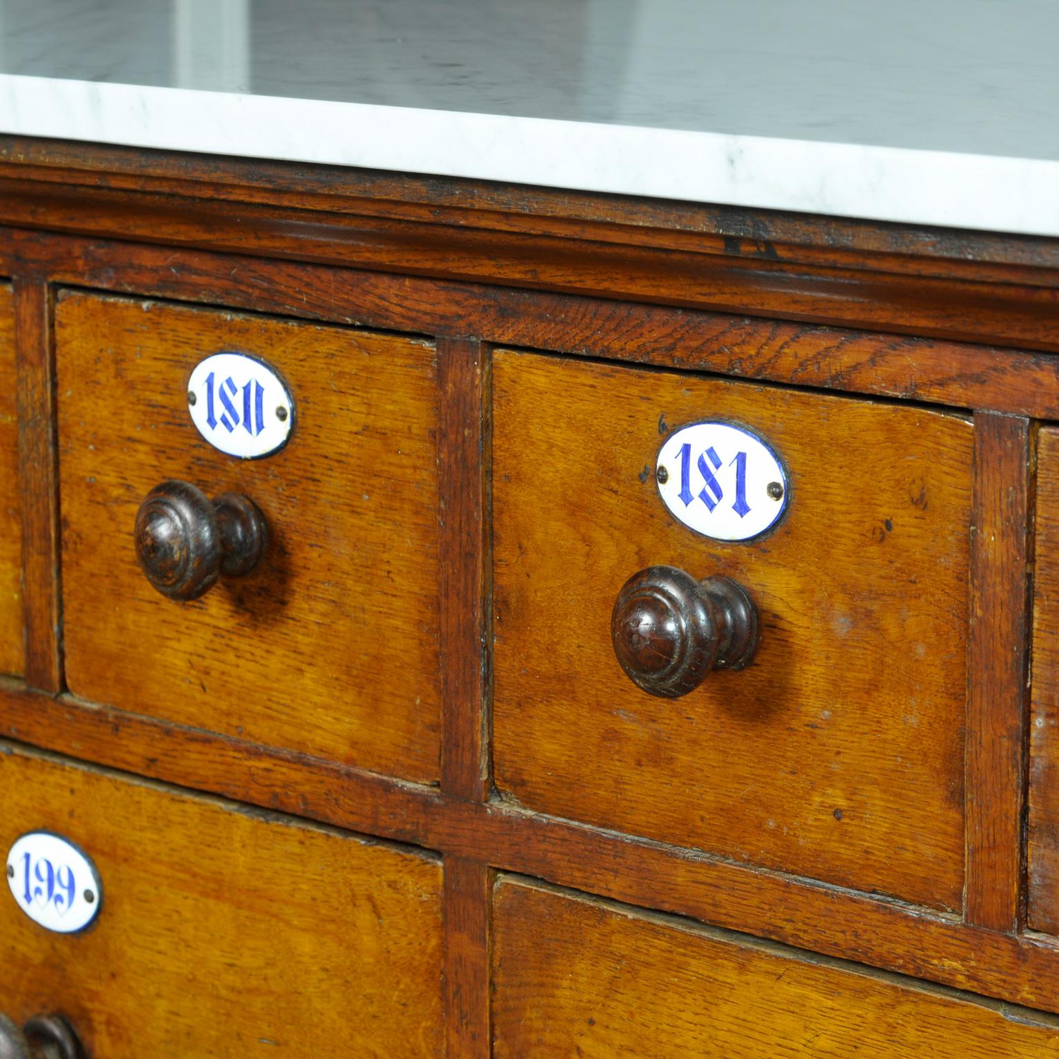 Apothecary's Chest of Drawers with Marble Top, 1930's 4