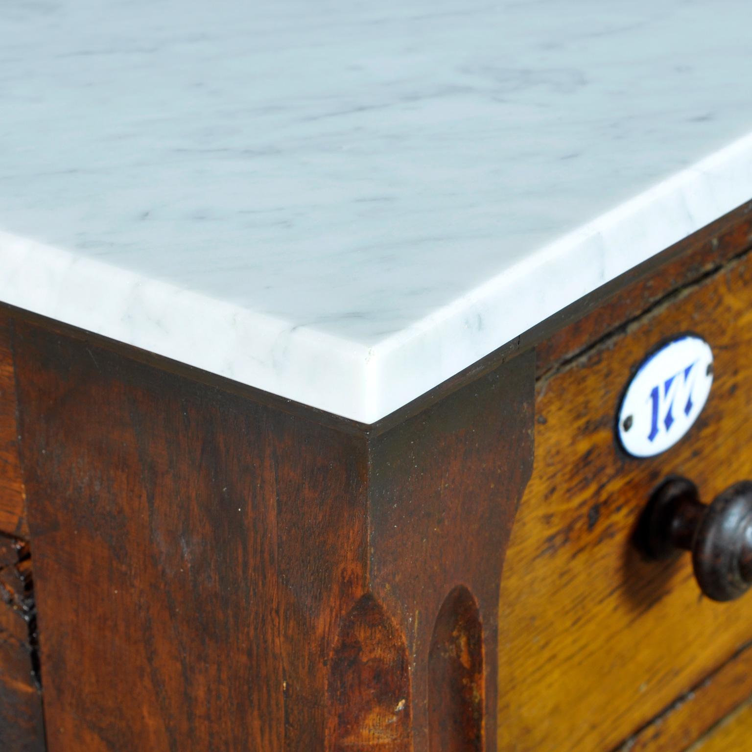 Apothecary's Chest of Drawers with Marble Top, 1930's 5