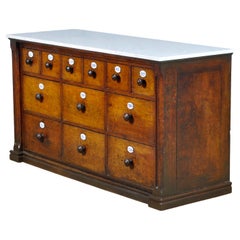 Vintage Apothecary's Chest of Drawers with Marble Top, 1930's