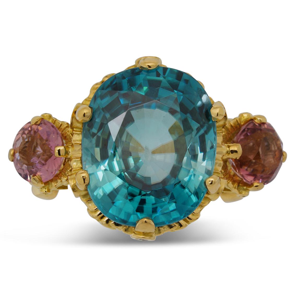 zircon ring in gold