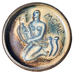 Superbe bol bas Art Déco « Apotheosis of Pottery » avec nu féminin de Nielsen
