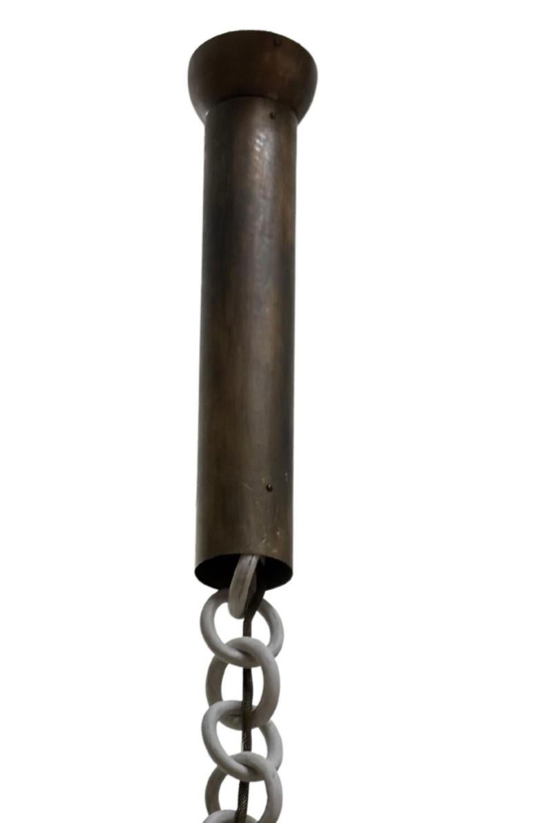 American Apparatus + Alice Goldsmith Porcelain Link & Aged Brass Pendant Light Fixture