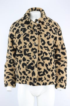 Apparis Leopard Print Faux Shearling Jacket Small