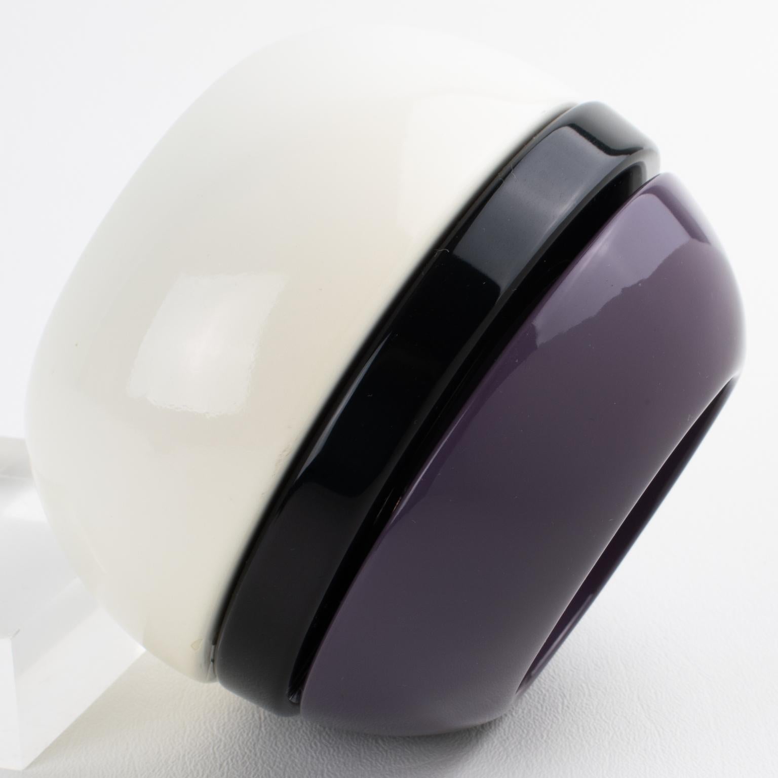 Appartement a Louer Französisch Designer Oversized Colorblock Harz Armband Trio im Angebot 6