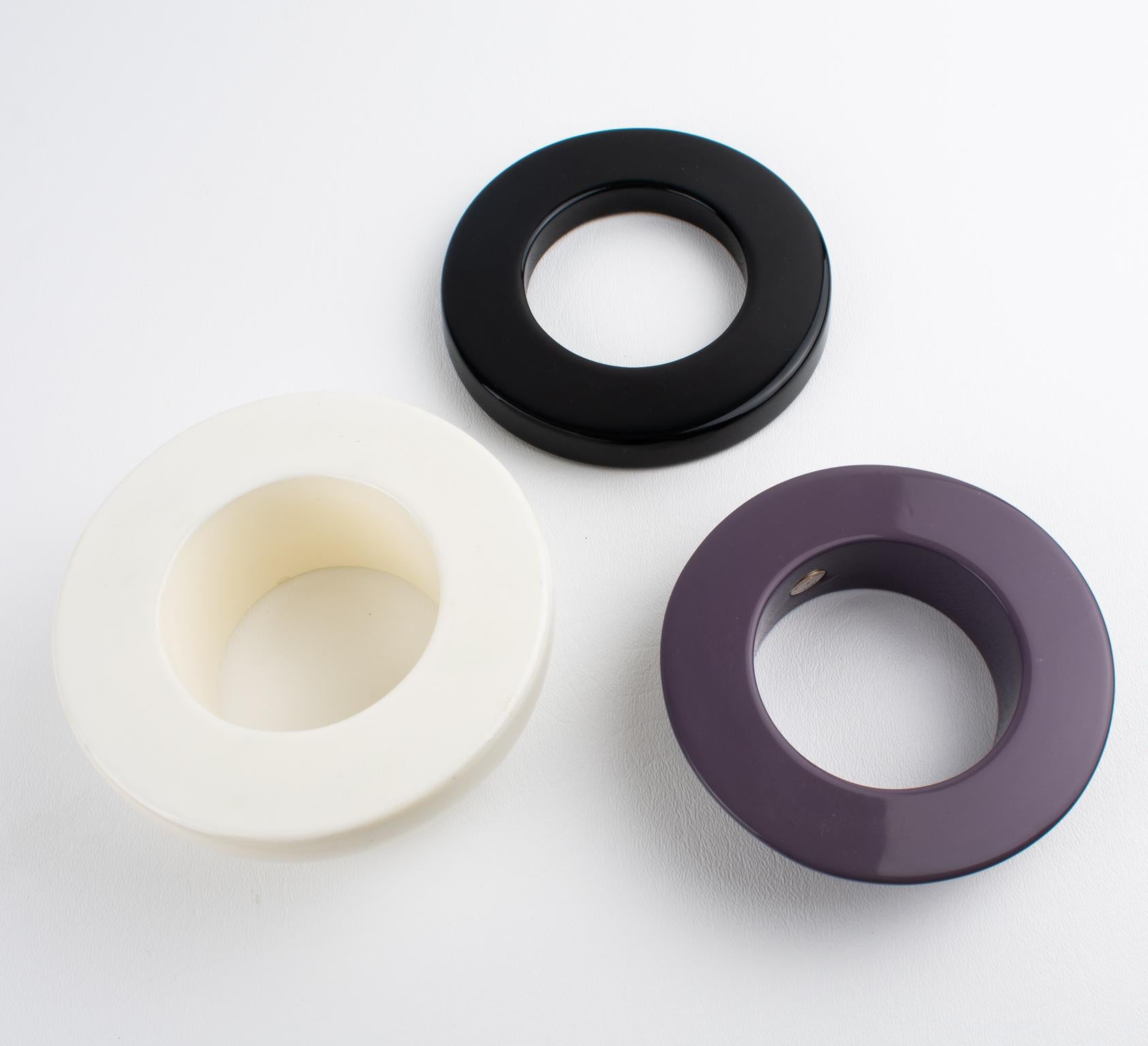 Appartement a Louer Französisch Designer Oversized Colorblock Harz Armband Trio im Angebot 3