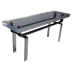 Appel Modern Lucite and Bronze Console