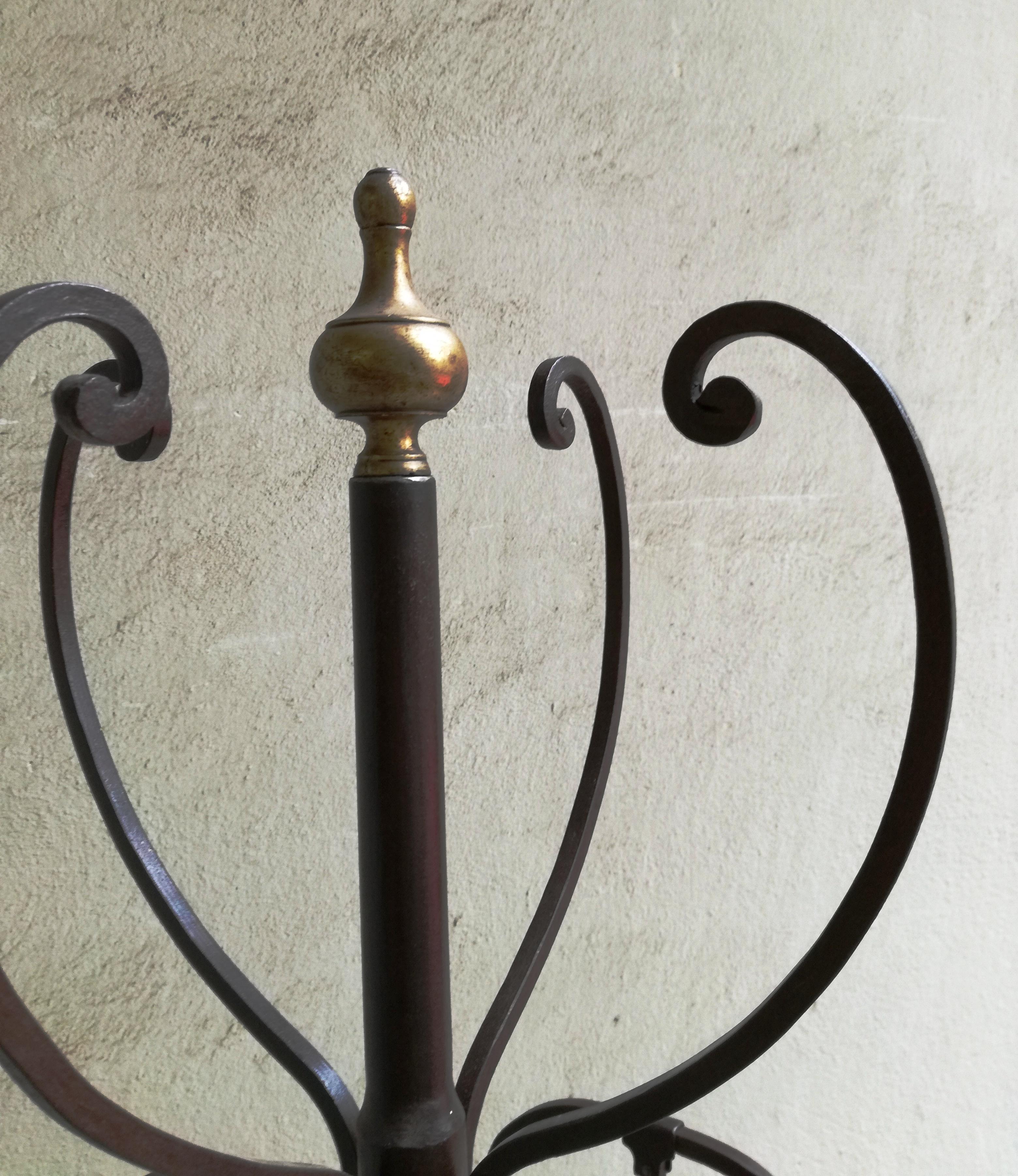Iron coat stand, wrought iron. early 20th century For Sale