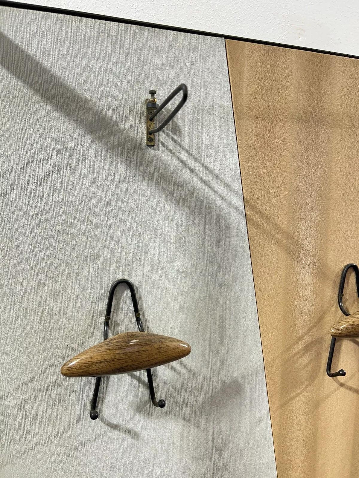 Coat rack wall mounted coat rack mid-century 1960's design In Good Condition In Taranto, IT