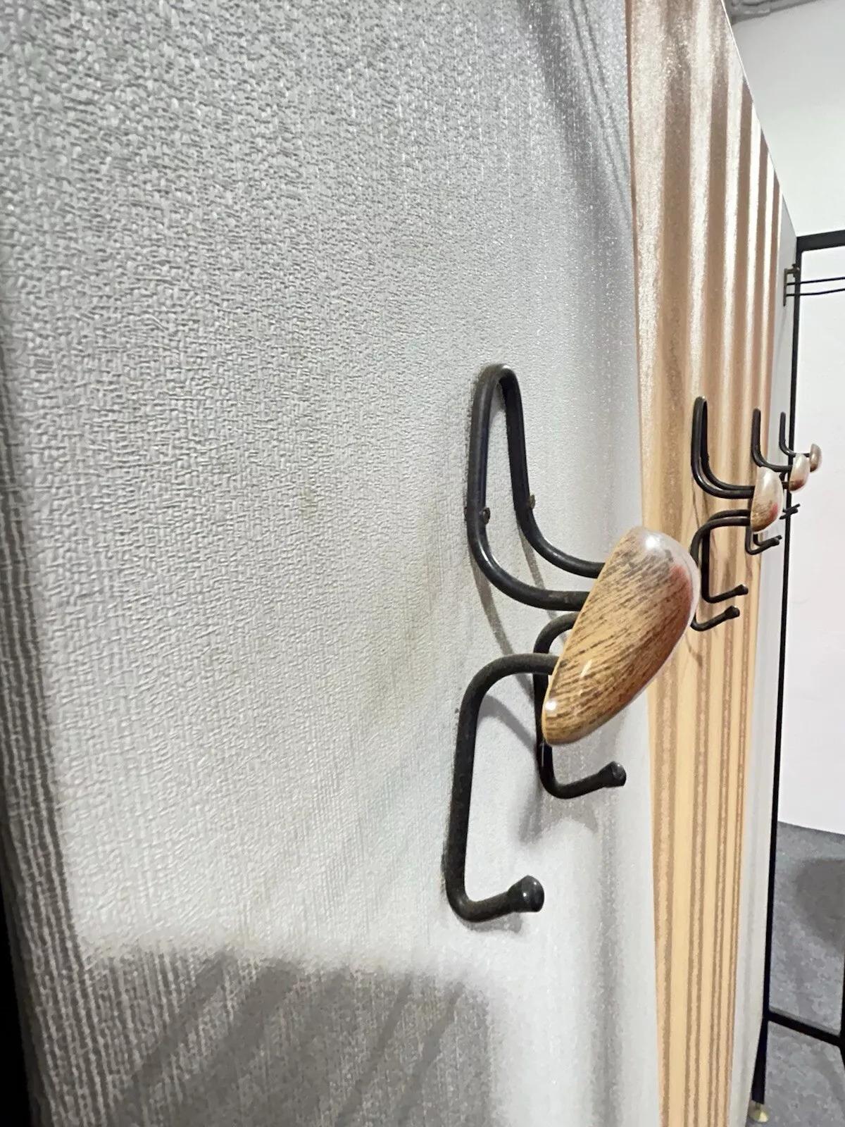 Coat rack wall mounted coat rack mid-century 1960's design 2