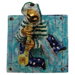 Ceramica di San Polo con maschera veneziana di Otello Rosa, Venezia 1950