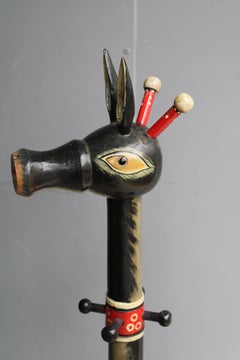 Children's coat rack 1950 Giraffe lacquered wood 1950 Italy Enzo Mari Danese