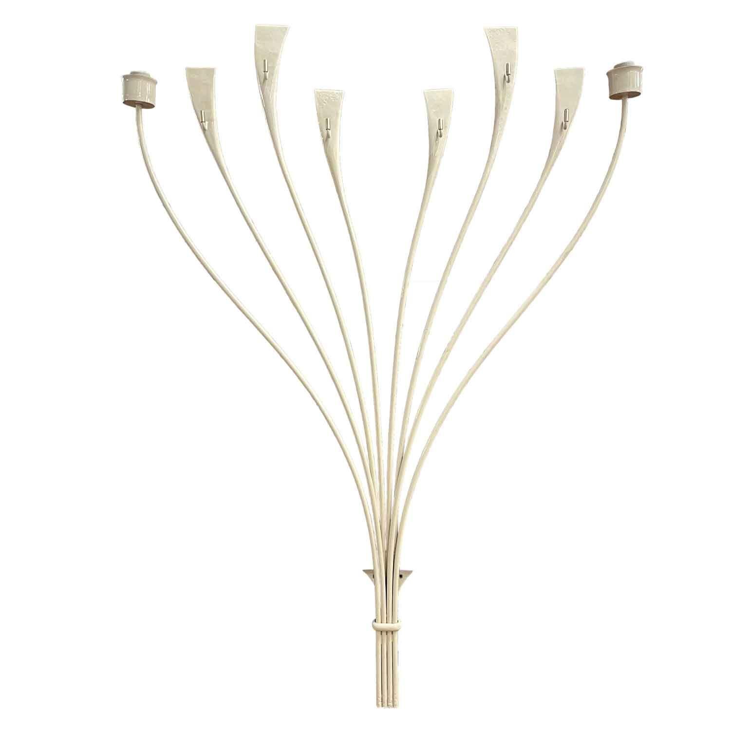 Wandgarderobenständer mit Seitenleuchten Elfenbeinfarbe Italienisches Design 1950er Jahre im Zustand „Gut“ im Angebot in Milano, MI
