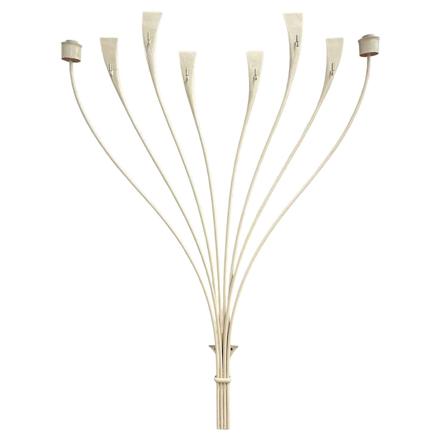Wandgarderobenständer mit Seitenleuchten Elfenbeinfarbe Italienisches Design 1950er Jahre im Angebot