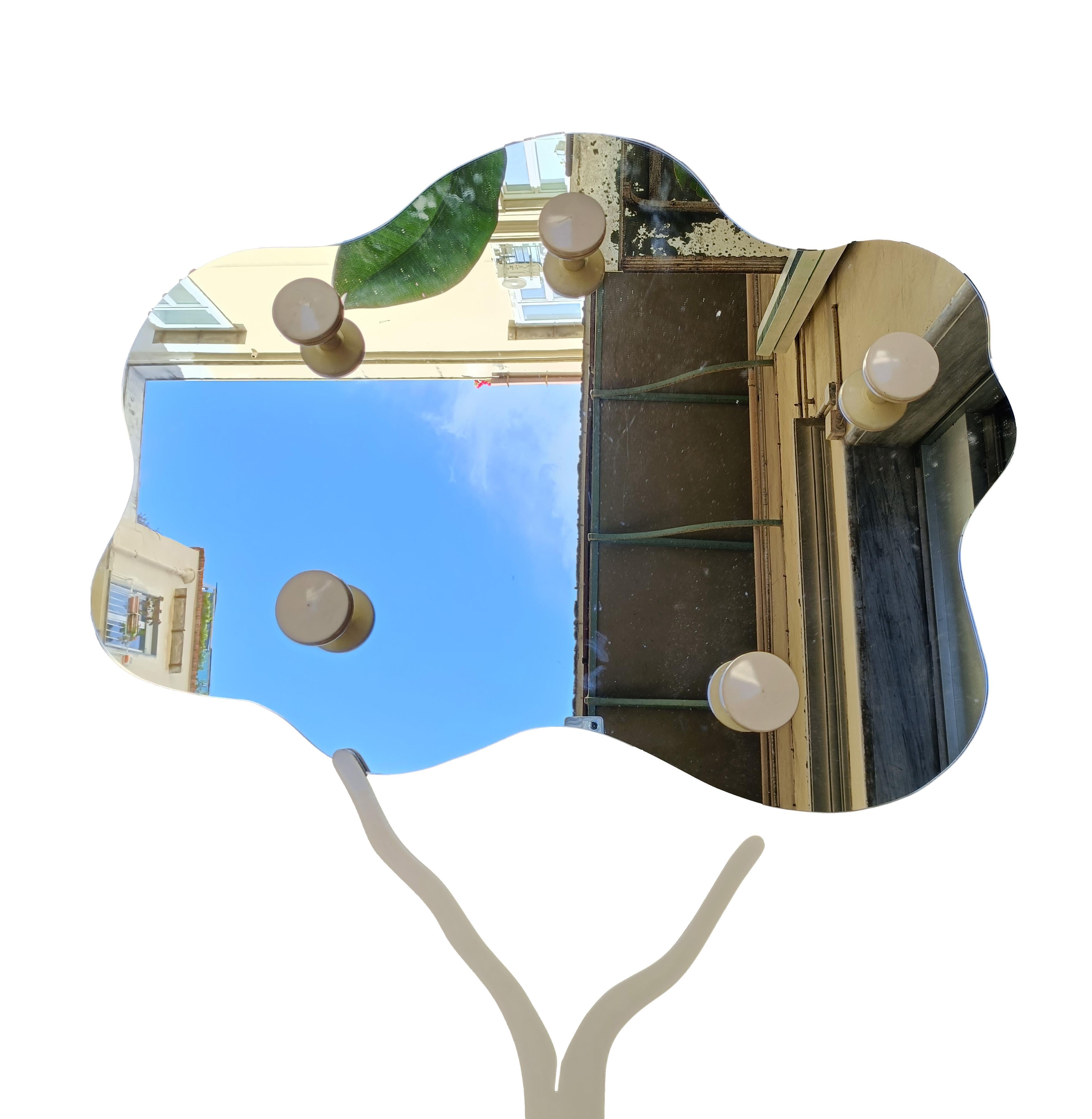Italian Appendiabiti da Parete a Forma di Albero con Specchio, Italia 1970s in vendita