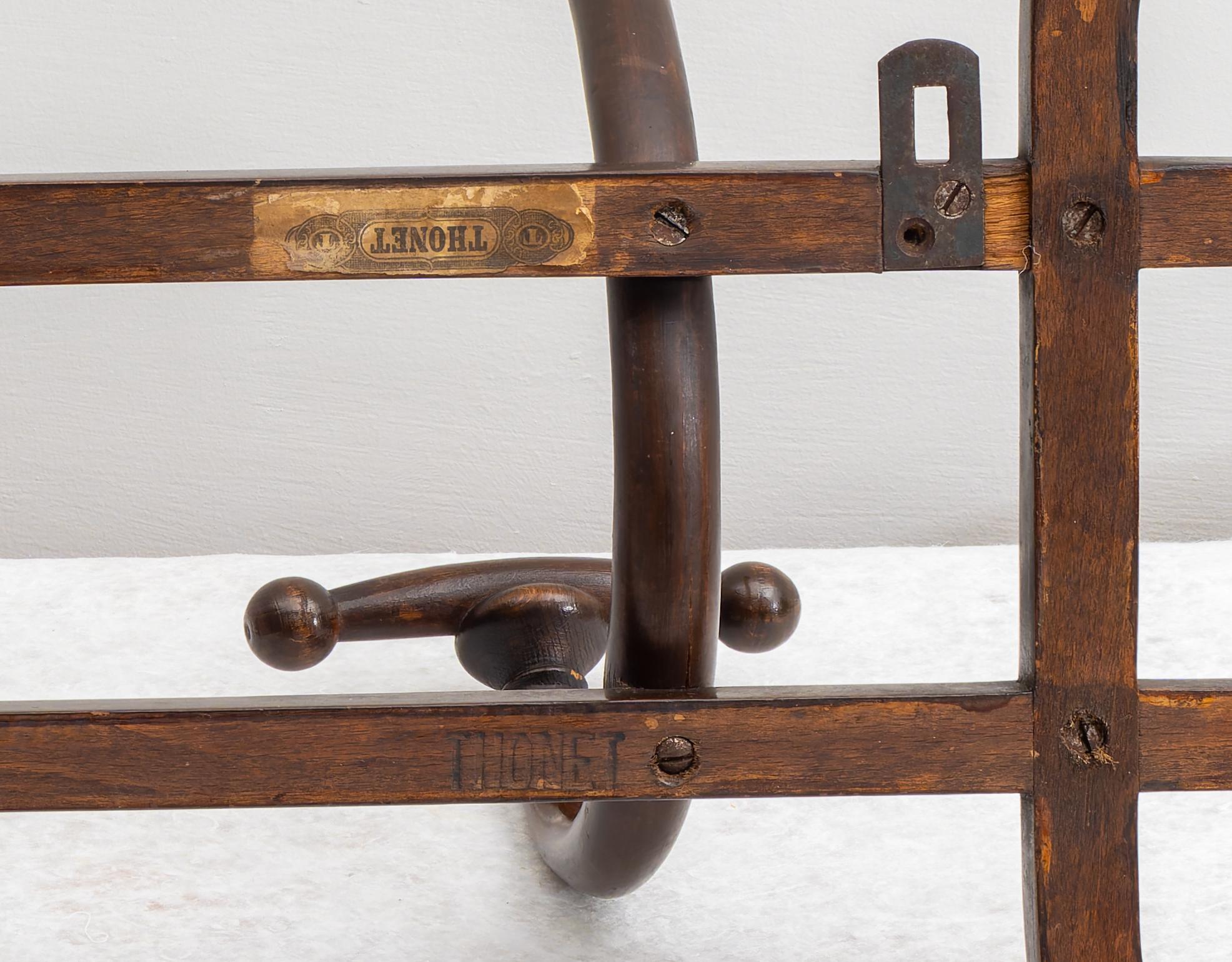 19th Century Appendiabiti da parete in legno curvato Art Nouveau Thonet Vienna, fine '800 in vendita