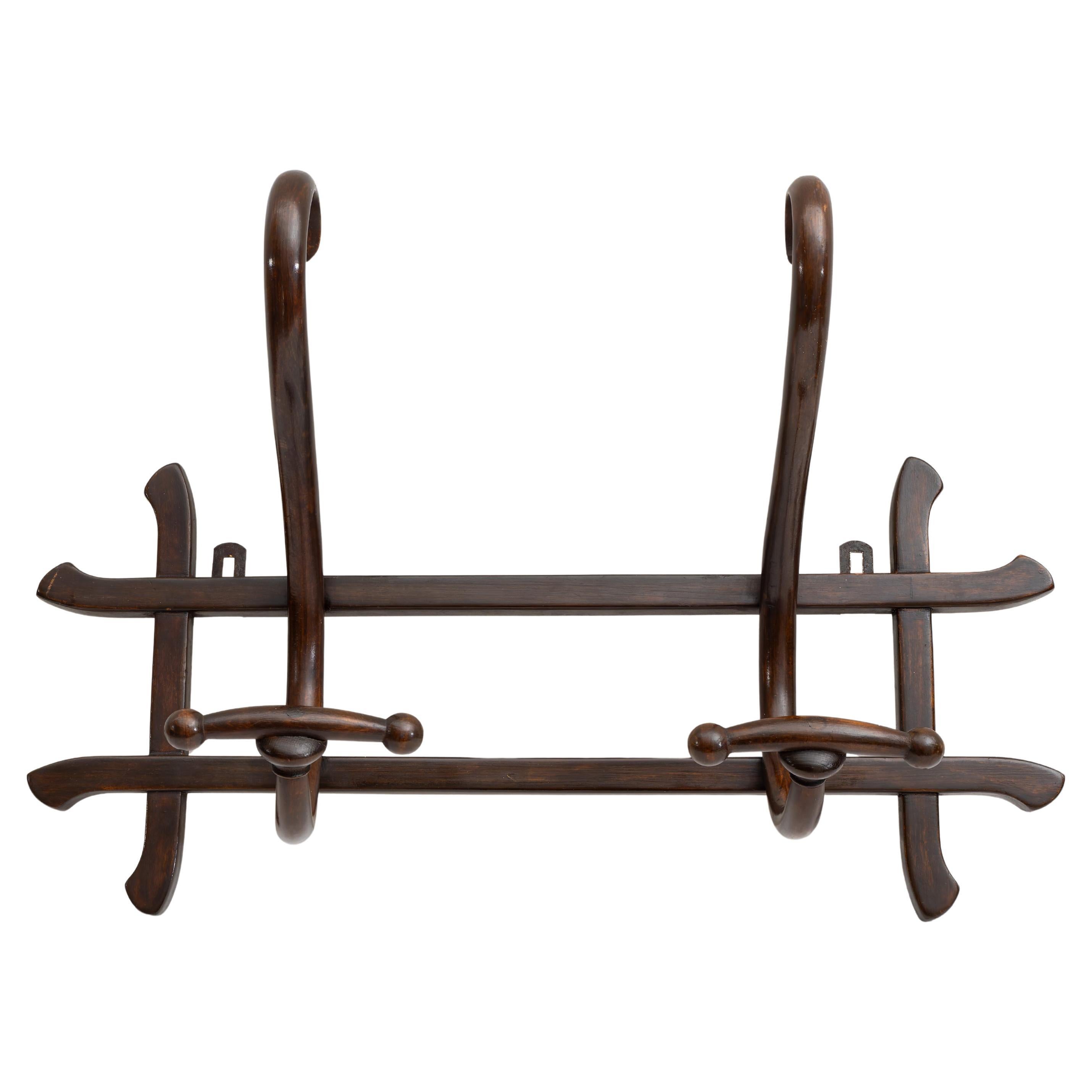 Appendiabiti da parete in legno curvato Art Nouveau Thonet Vienna, fine '800