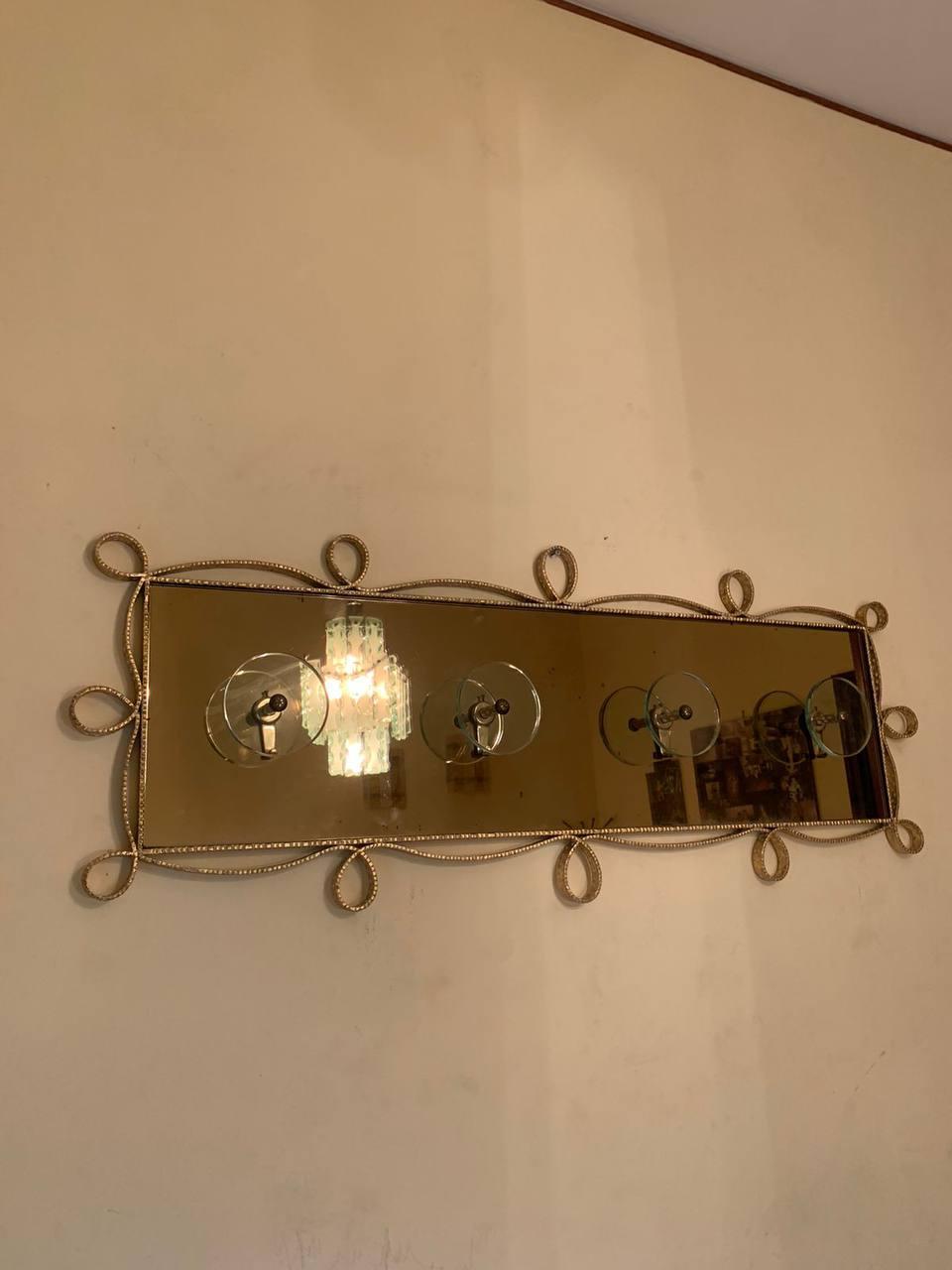 Italian Pierluigi Colli handcrafted glass and brass wall hanging, 1950s  For Sale
