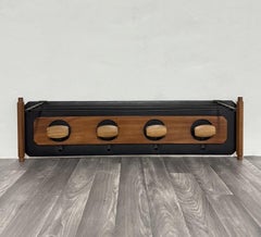 Scandinavian Wall Hanger In Teak And Leather Mid-Century Design 1960s