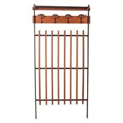 Vintage 60
s wall mounted coat rack in wood Italian design