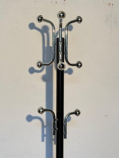 Floor coat stand with metal and marble base, "Prestige Marble," 1970s