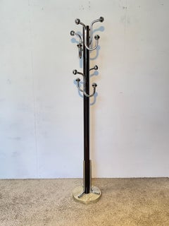 Floor standing coat rack made of steel and marble base, 1970s