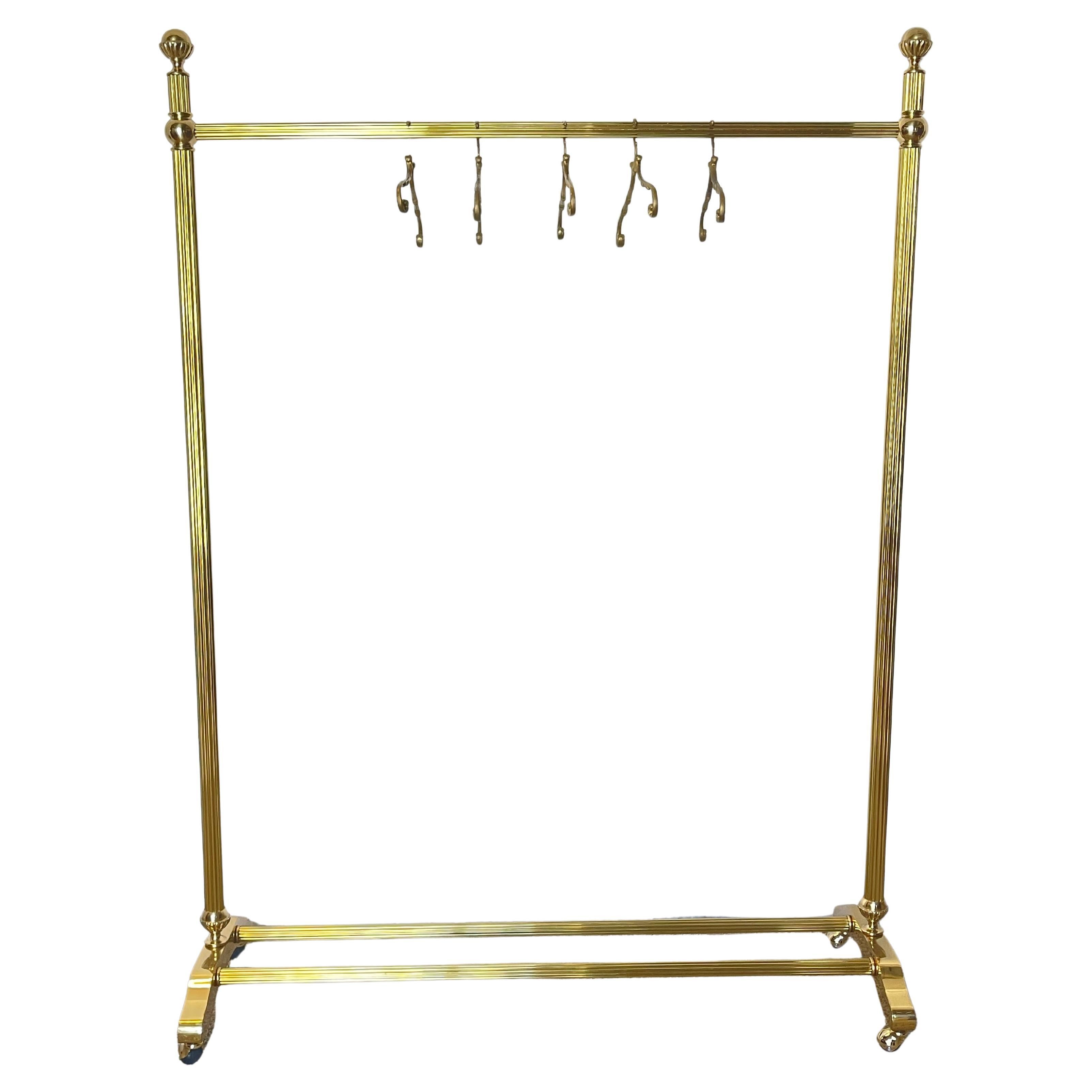 Appendiabiti da Terra in Ottone Lucido -Stile Vintage di Lusso, Italia, anni
60