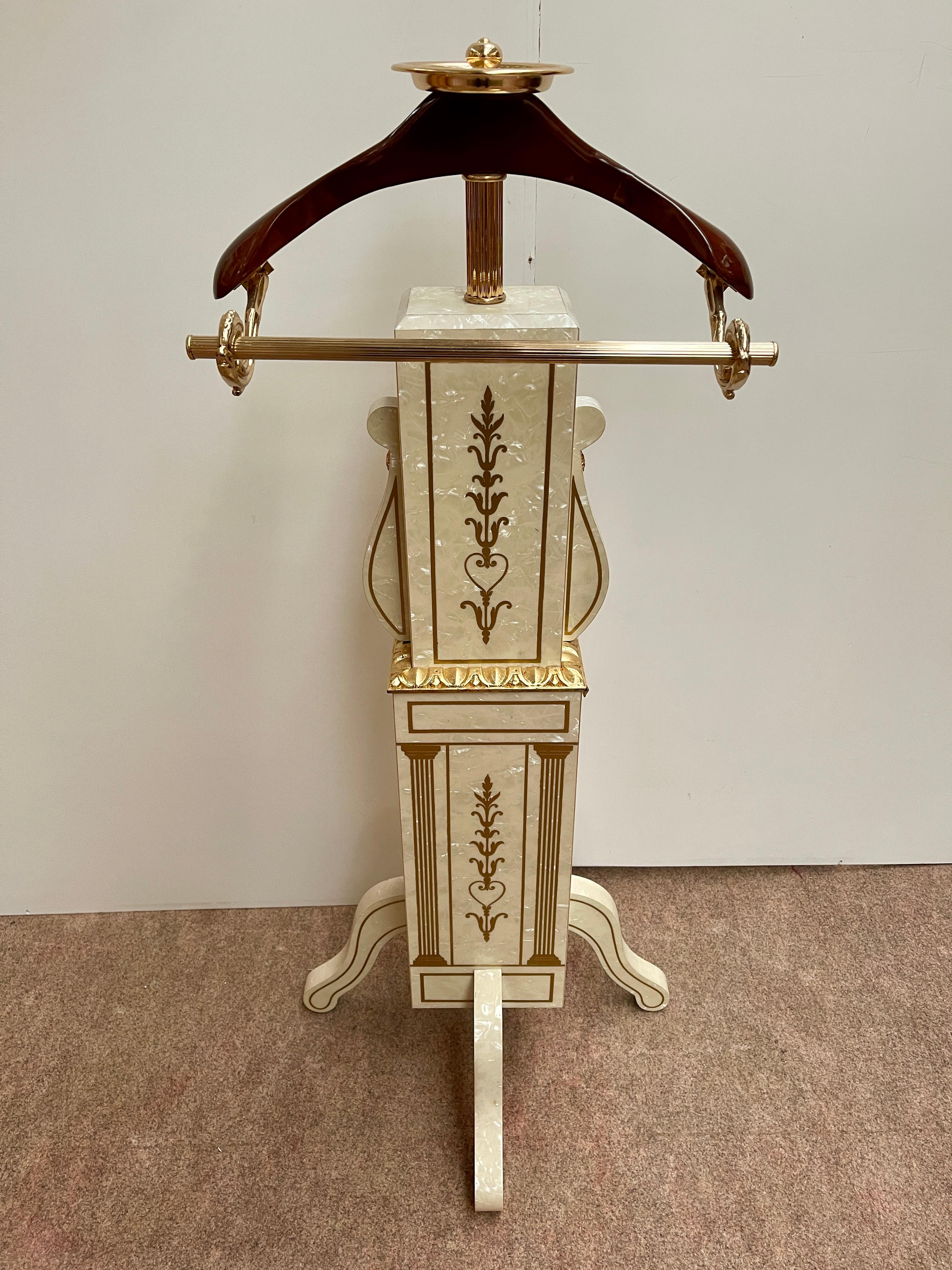 Italian luxury white coat rack by Domenico Rugiano 1970s new 