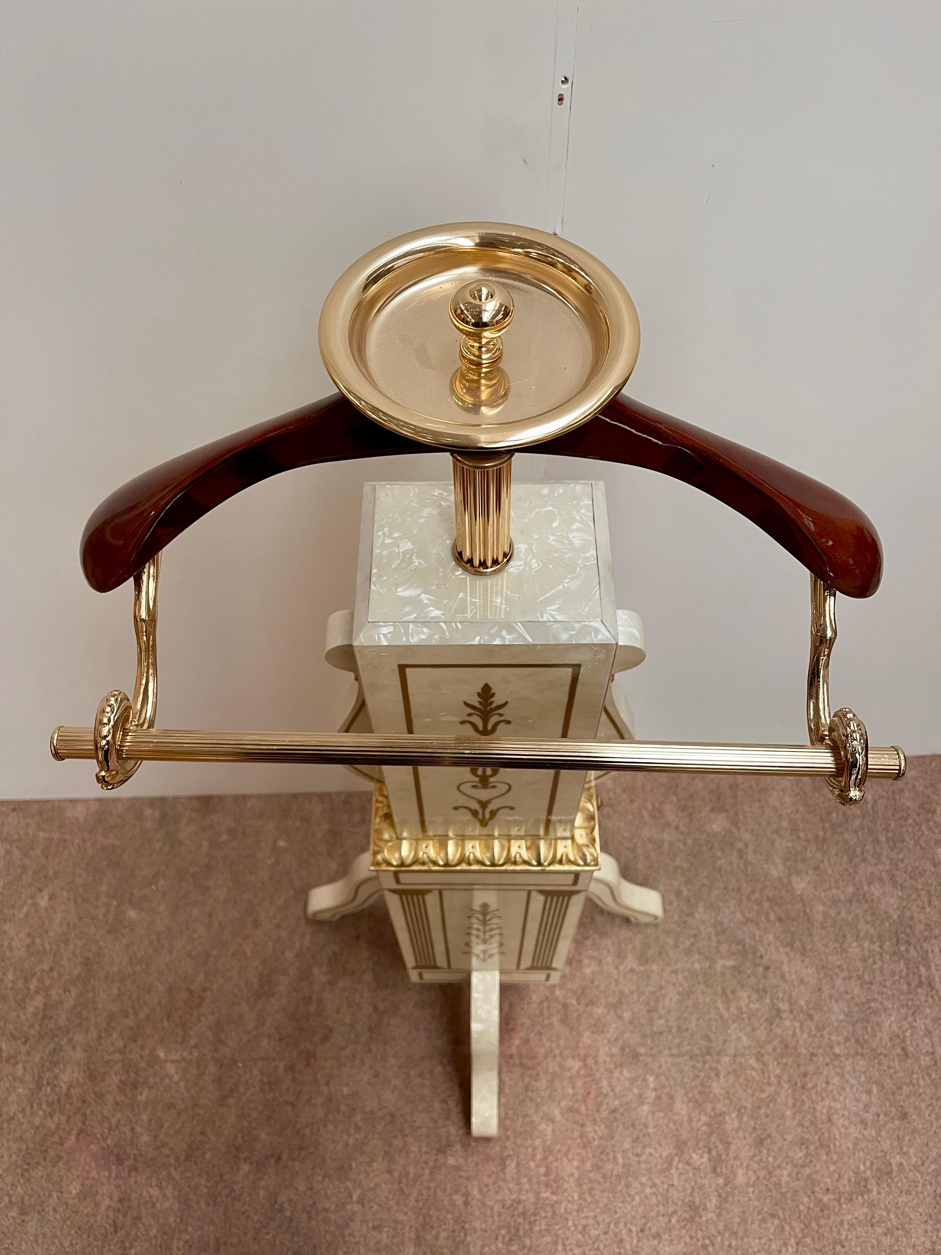 Bamboo Italian luxury white coat rack by Domenico Rugiano 1970s new For Sale