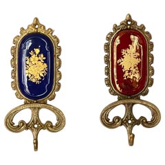 Appendiabiti “Fiori d’Oro” in Ottone Smaltato, italia, anni 
80