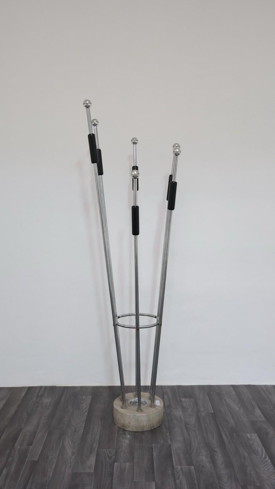 Appendiabiti fratelli Mannelli travertino acciaio design Modernariato 1970’s in vendita 2