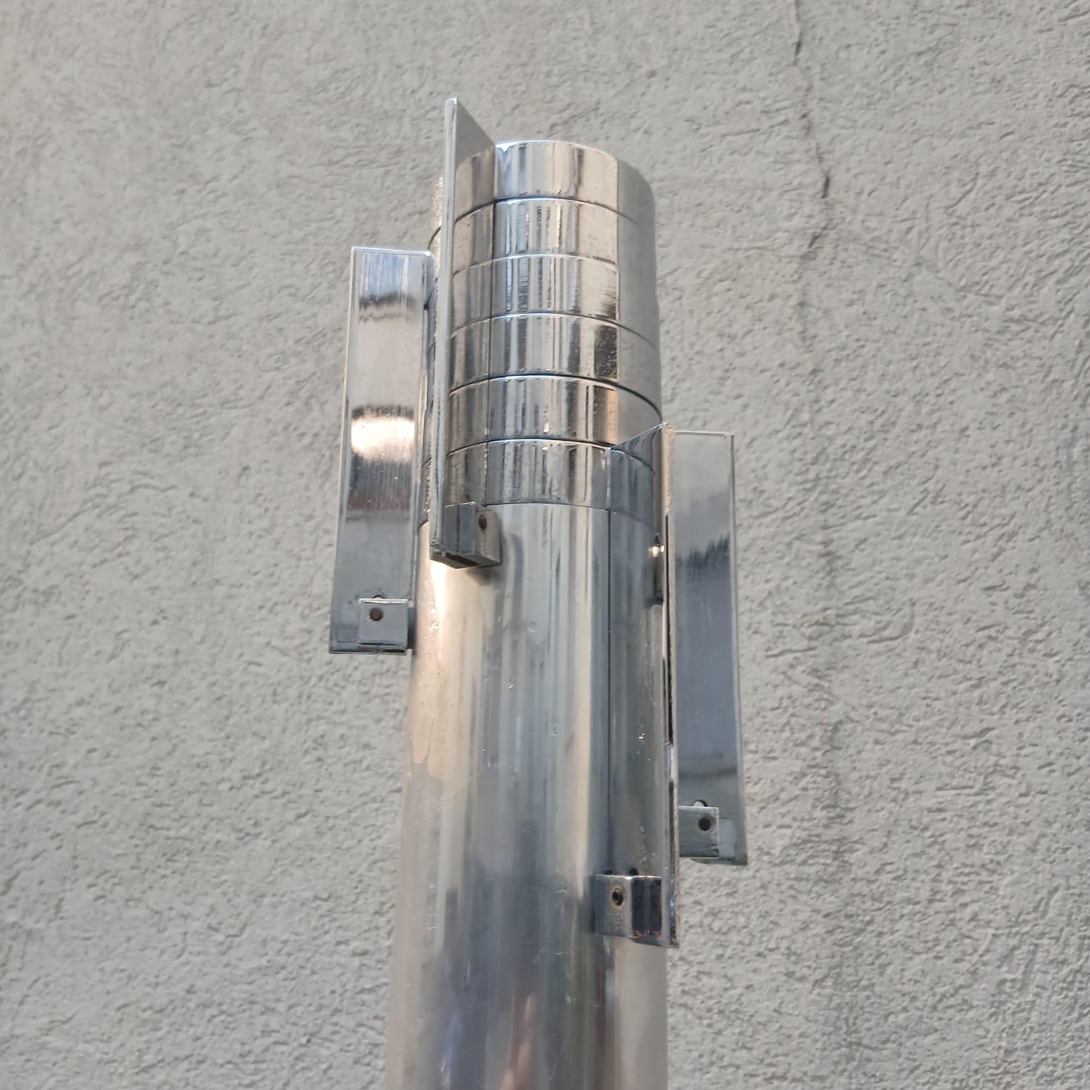 Space Age Appendiabiti in Acciaio a Piantana Stile Planta di G.Piretti - Italia - Anni '70 in vendita