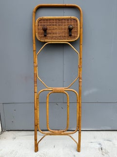 Small Bamboo and Vienna Straw Coat Stand Italy 1950s Italian
