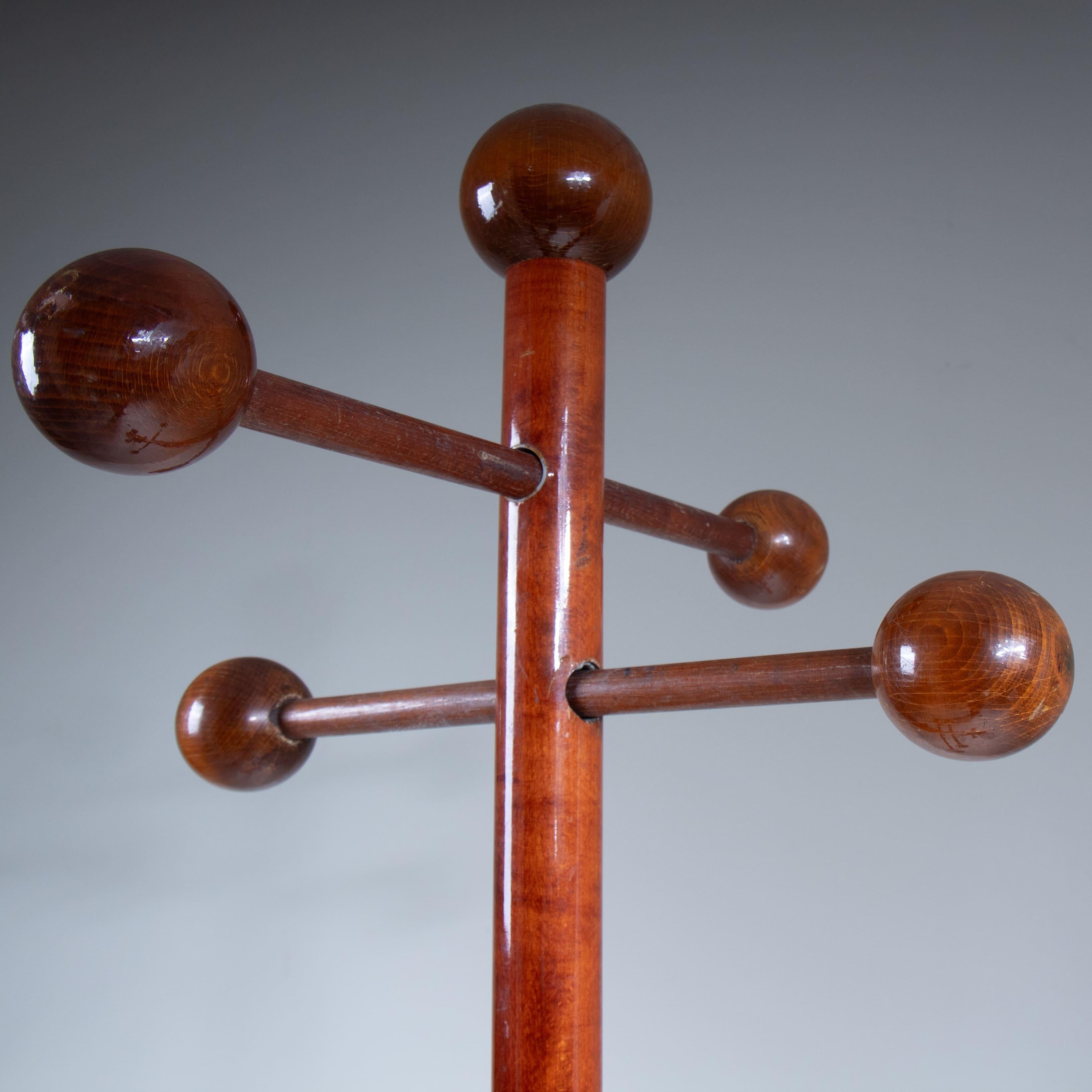 Appendiabiti in legno, stile Mid-Century, 1950 in vendita 1