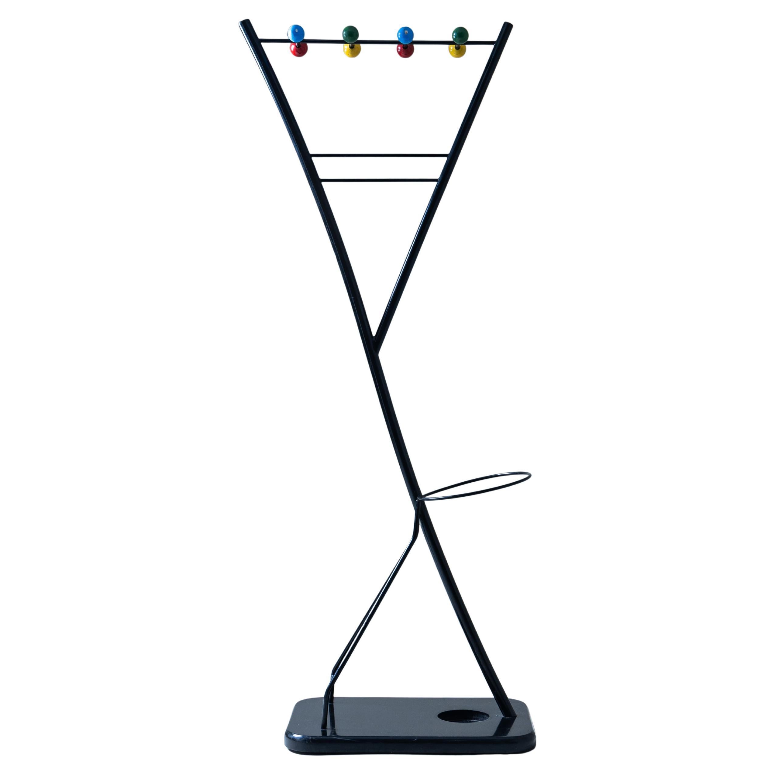 Metal coat rack, Italian manufacture, 1970s