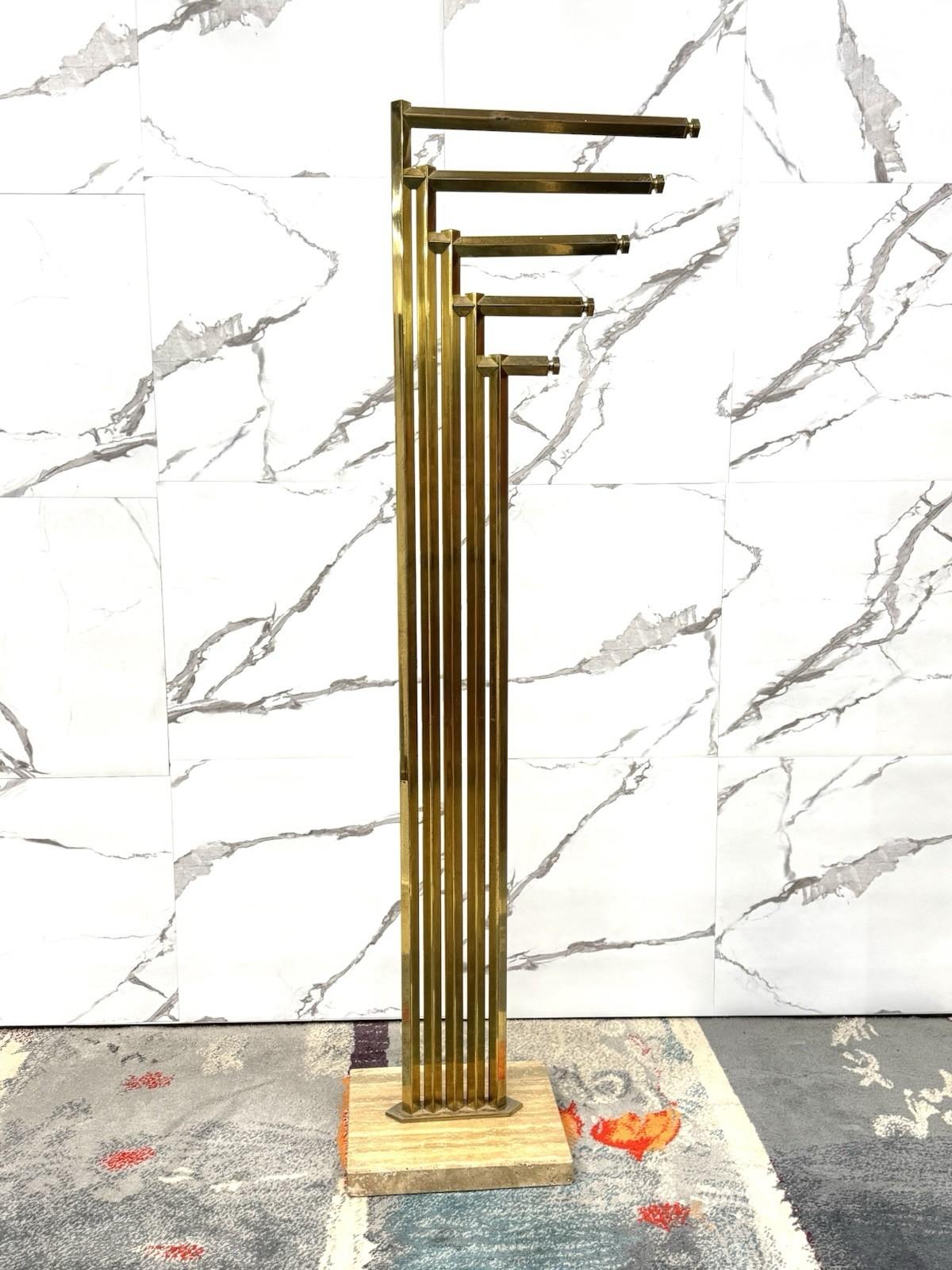 Appendiabiti Romeo Rega In Marmo E Ottone Anni ‘70 Design Modernariato Regency Regencia de Hollywood