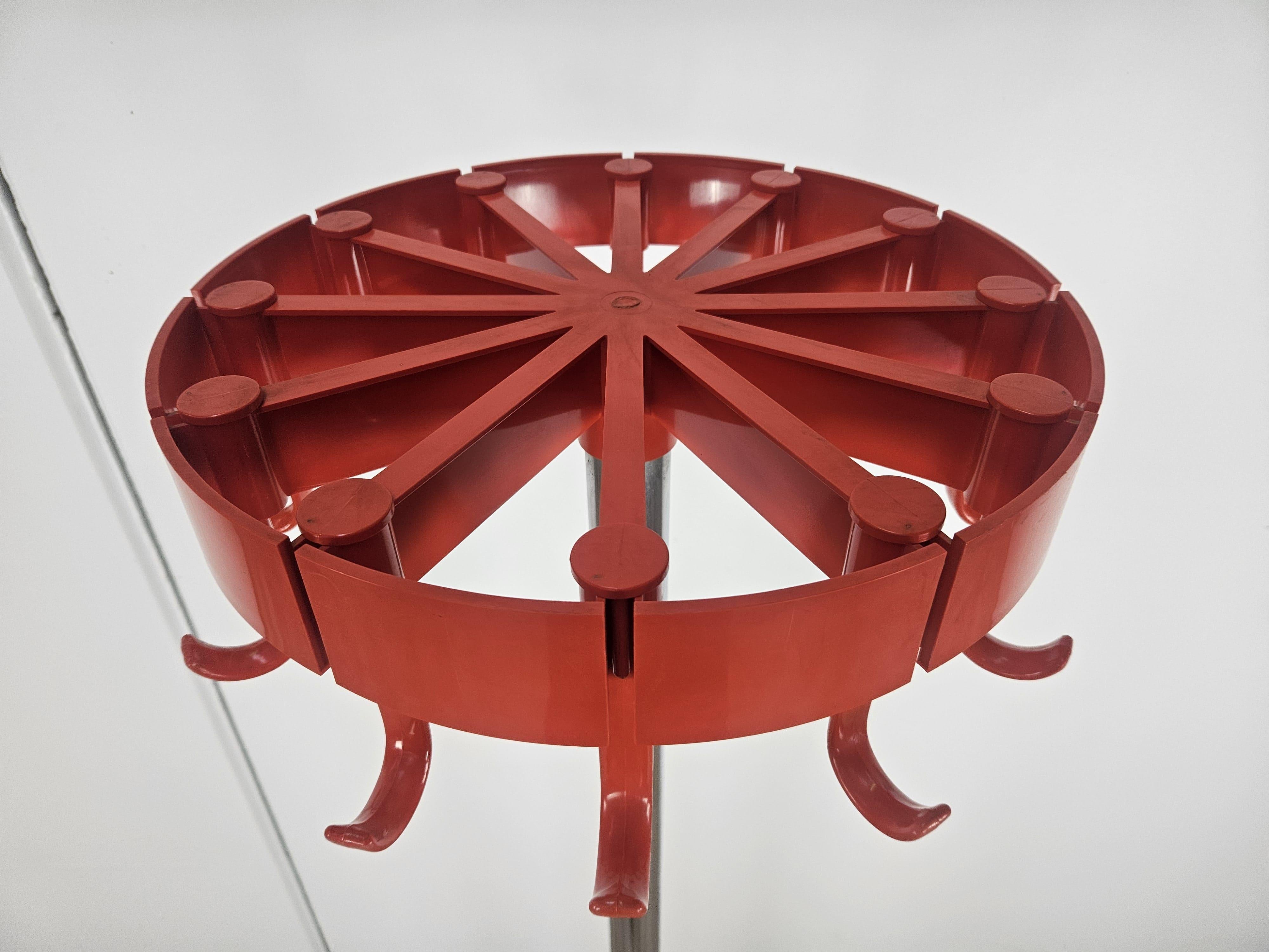 Acciaio Appendiabiti Space Age in plastica e acciaio di Dal Vera anni '70 in vendita