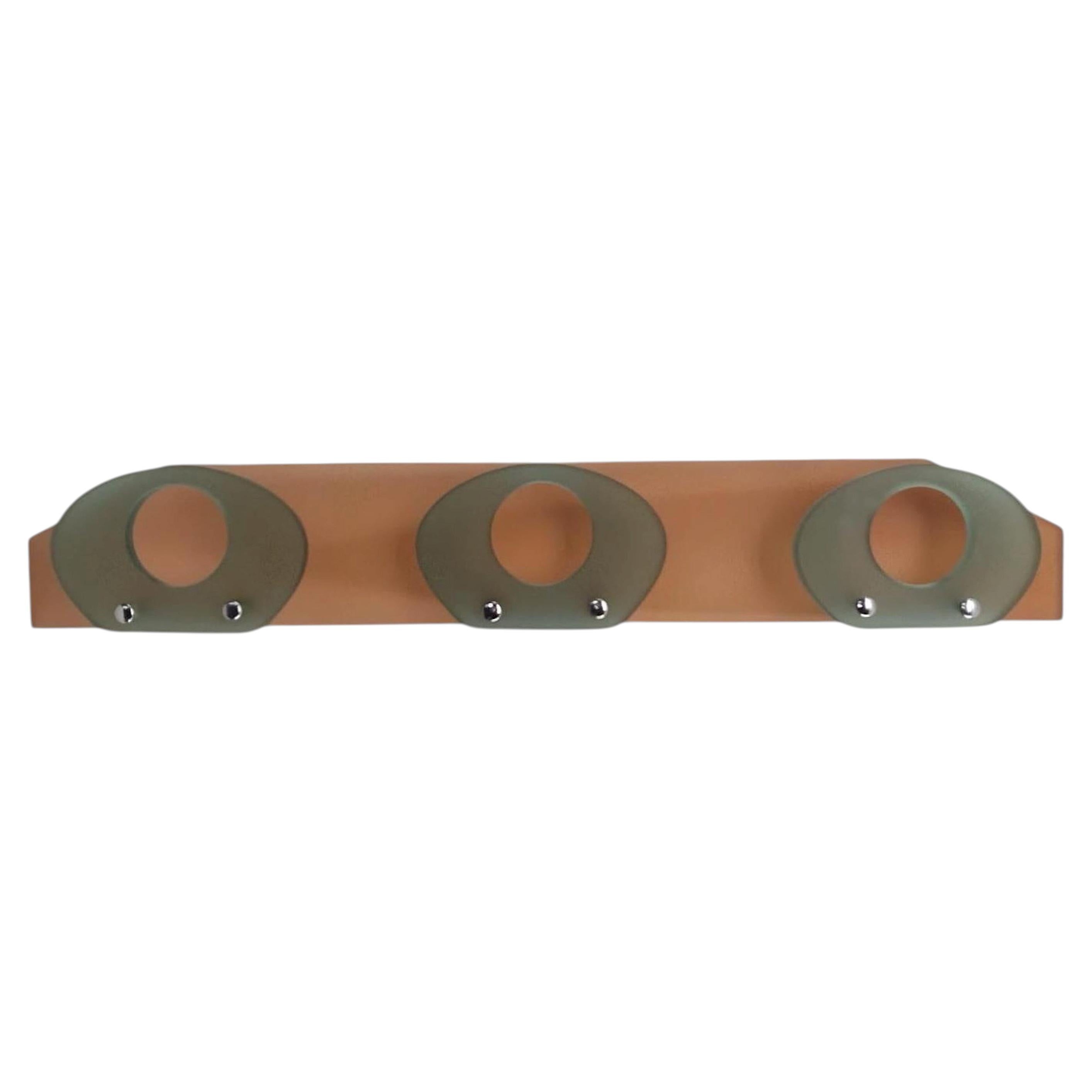 Vintage orange and green glass coat rack, Italy 1970s
