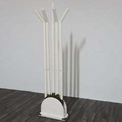 Vintage Post-Modern Design Vintage Coat Stand 1980s Wood and Brass
