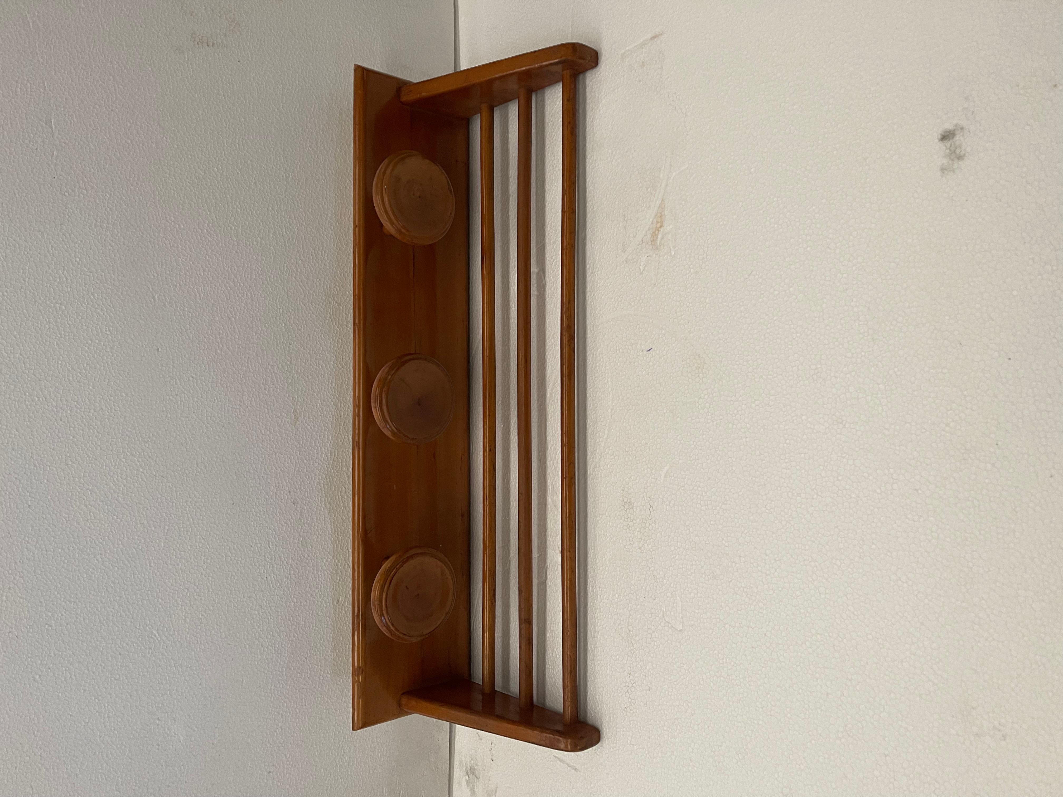 Appendiabiti vintage style anni 60 da parete in legno. Collectional Domenico Rugiano 