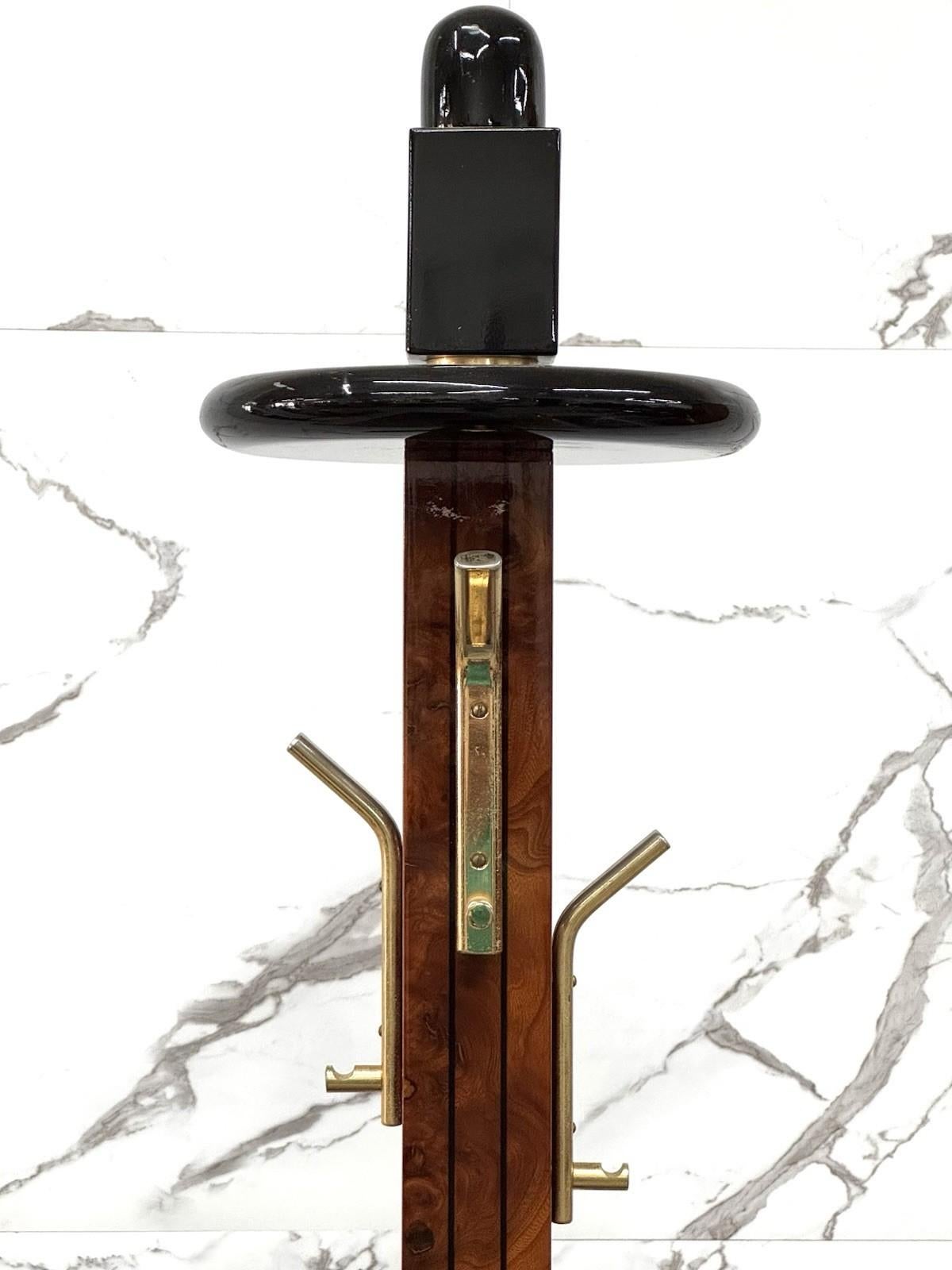Appendiabiti Willy Rizzo Style in Radica e ottone anni '70 hollywood regency (Late 20th Century) im Angebot