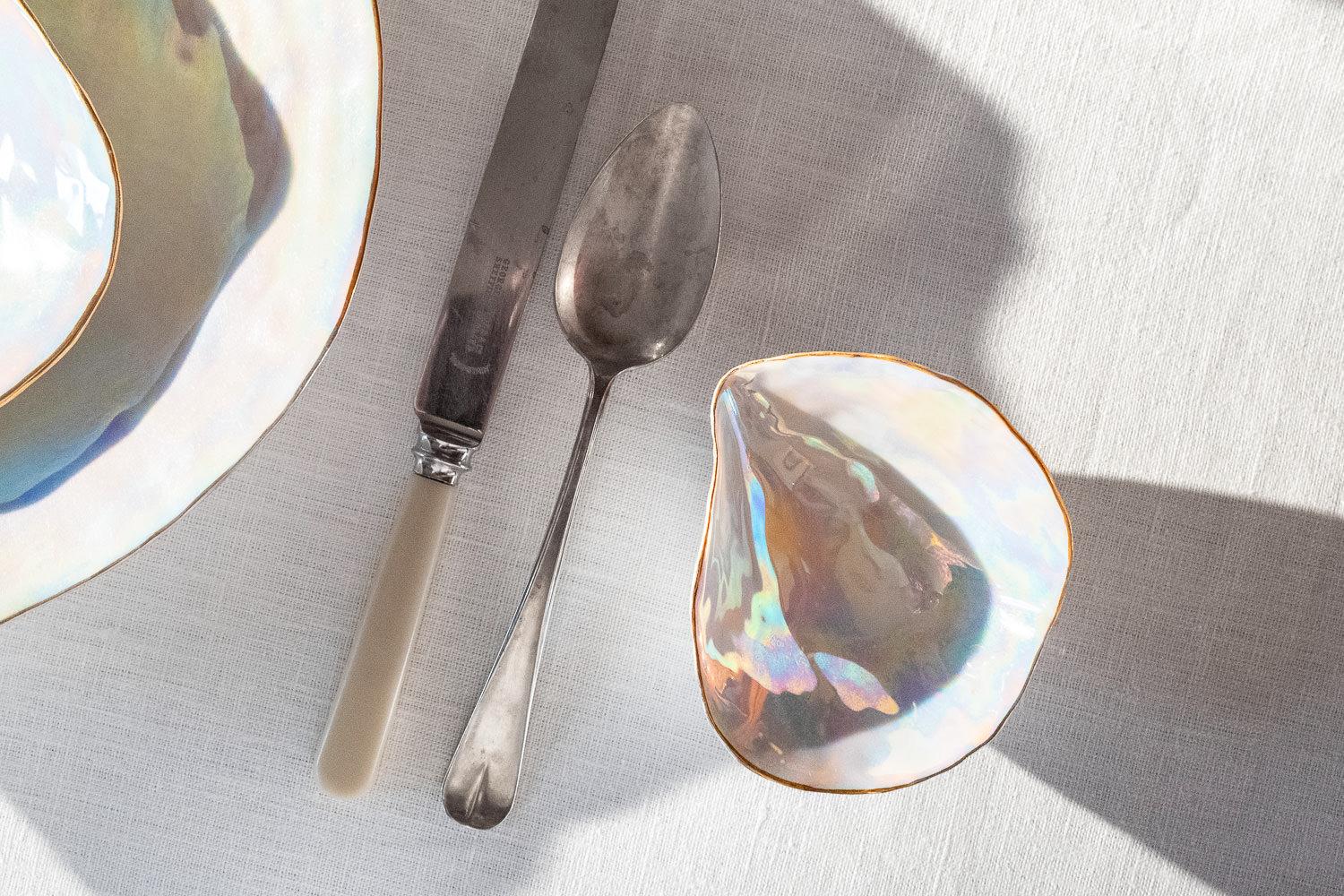 Appetizer Set Indulge Nº2+Nº5/ iridescent /Handmade Porcelain Tableware For Sale 3