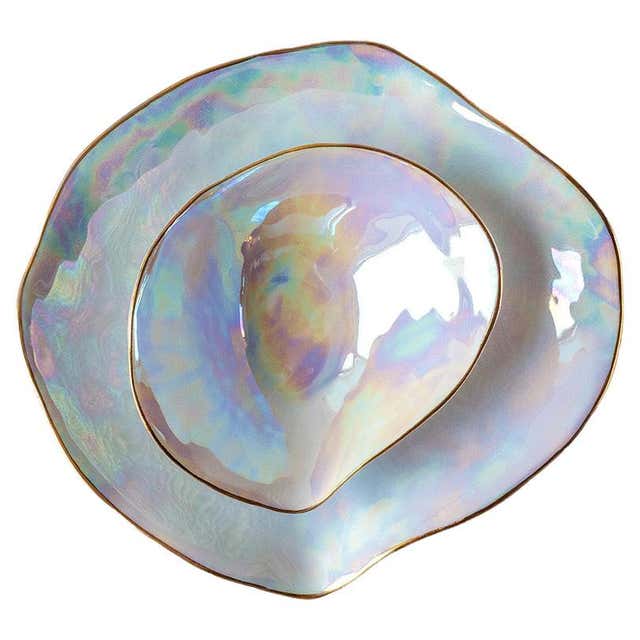Shells Plates Table Large Sea Shell Appetizer Plates, Set of 5 For Sale at 1stDibs