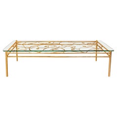Appian Coffee Table – Organic Modern Design in 23K Gold Leaf with Glass Top