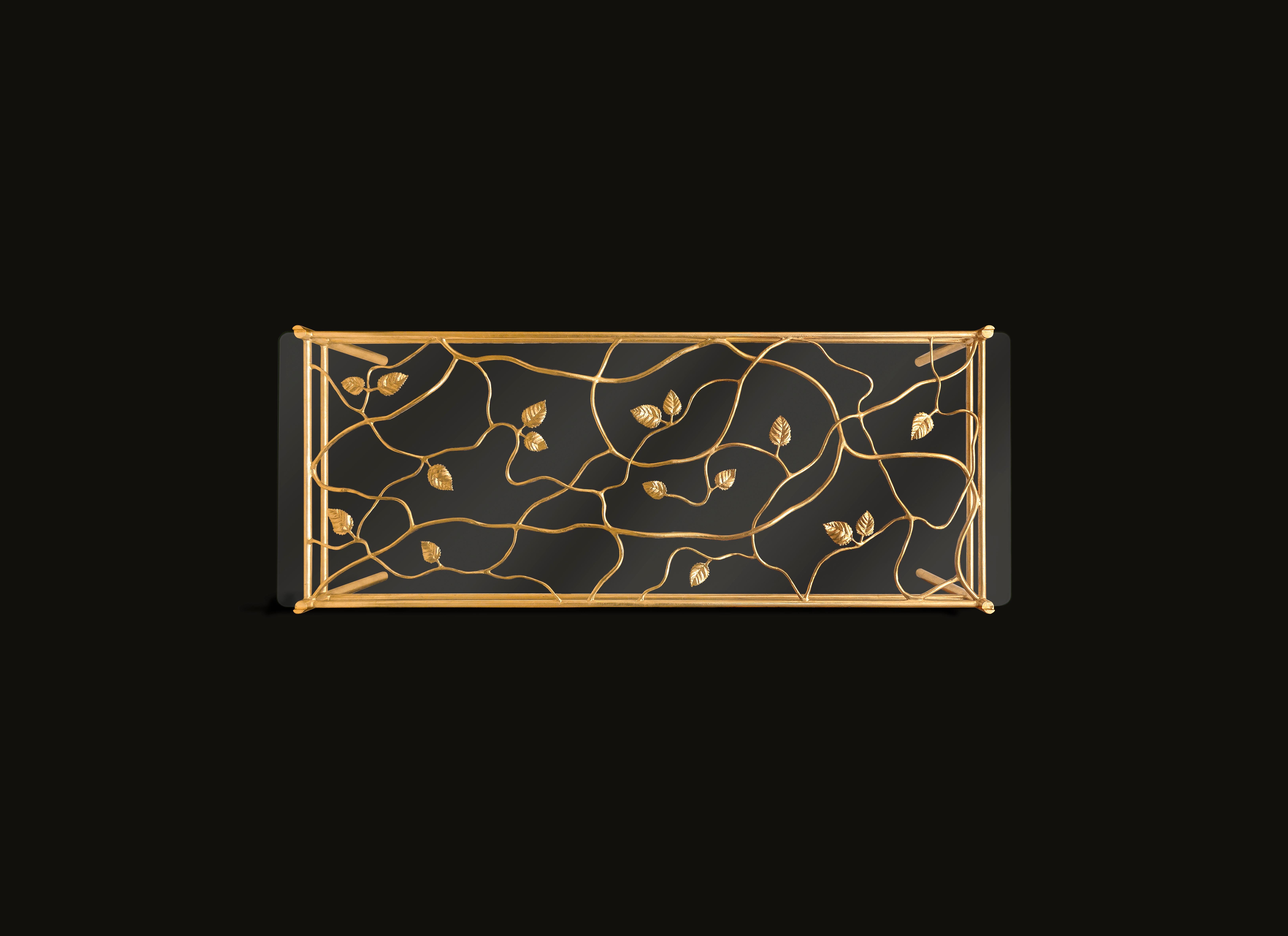 Couchtisch „Appian“ in limitierter Auflage, antikes Gold mit Glasplatte, Benediko im Zustand „Neu“ im Angebot in Freiburg im Breisgau, DE