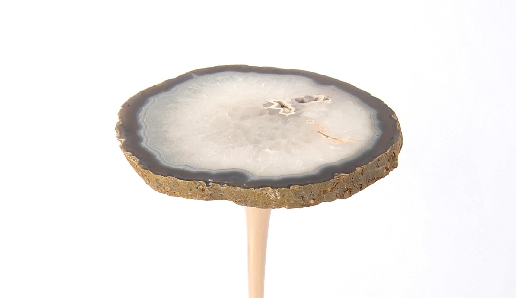 Other Apple Drink Table with Agate Top by Fakasaka Design For Sale