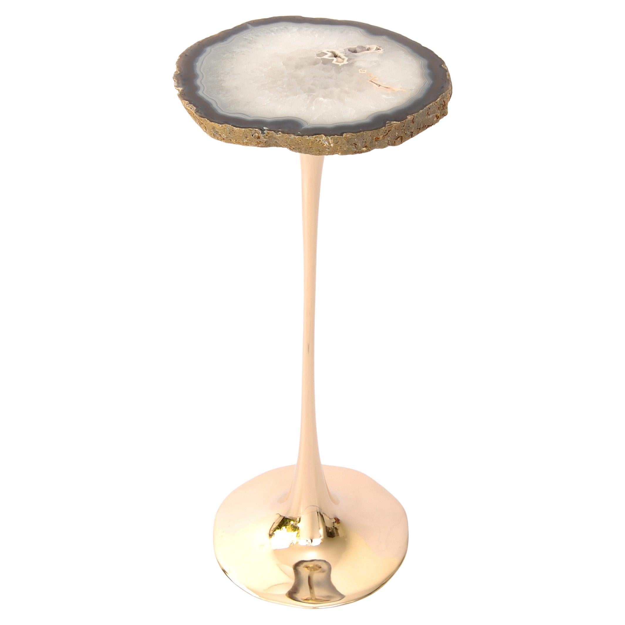 Apple Drink Table with Agate Top by Fakasaka Design For Sale