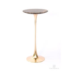 Apple Drink Table with Marrom Imperial Marble Top by Fakasaka Design