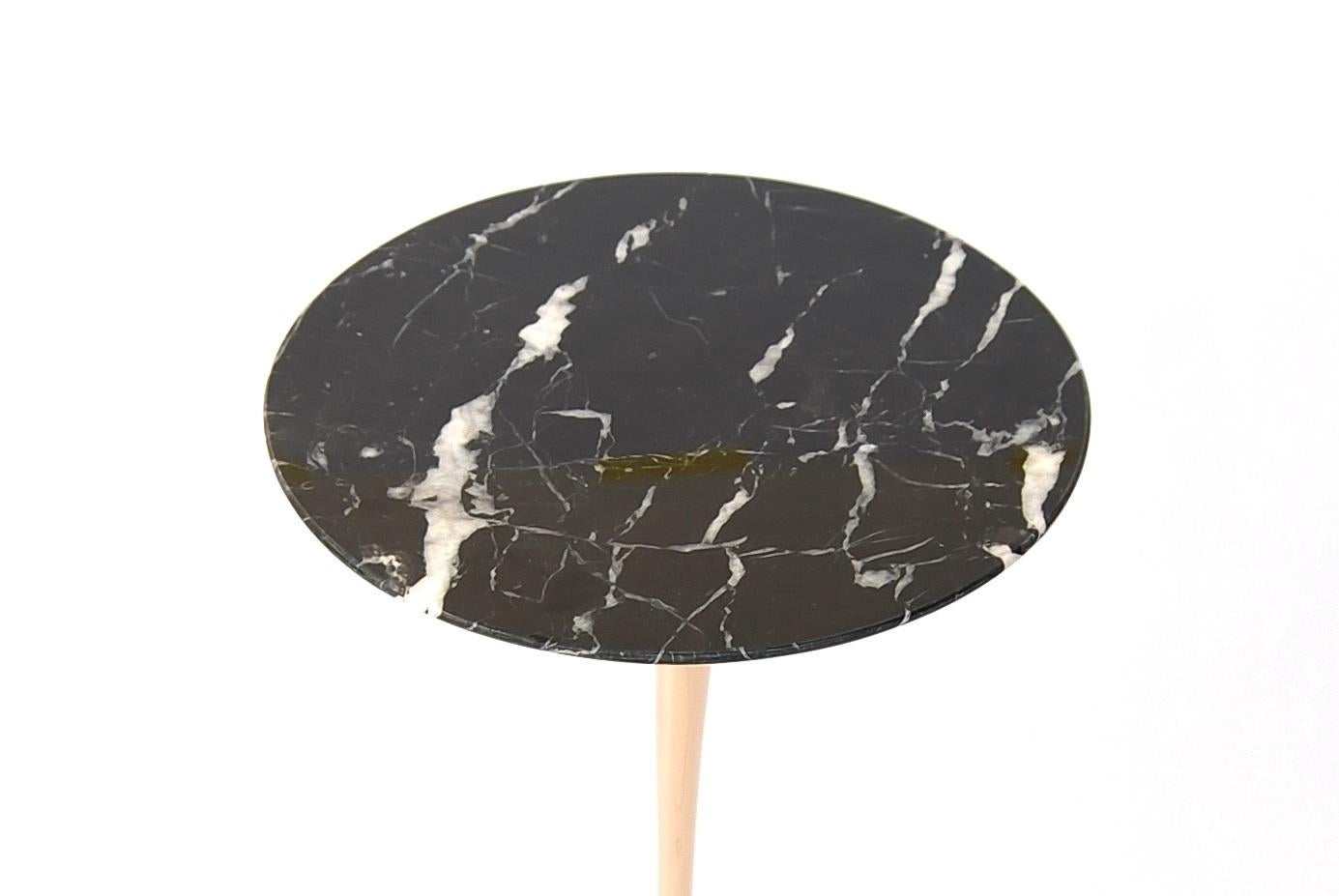 Brazilian Apple Drink Table with Nero Marquina Marble Top by Fakasaka Design For Sale