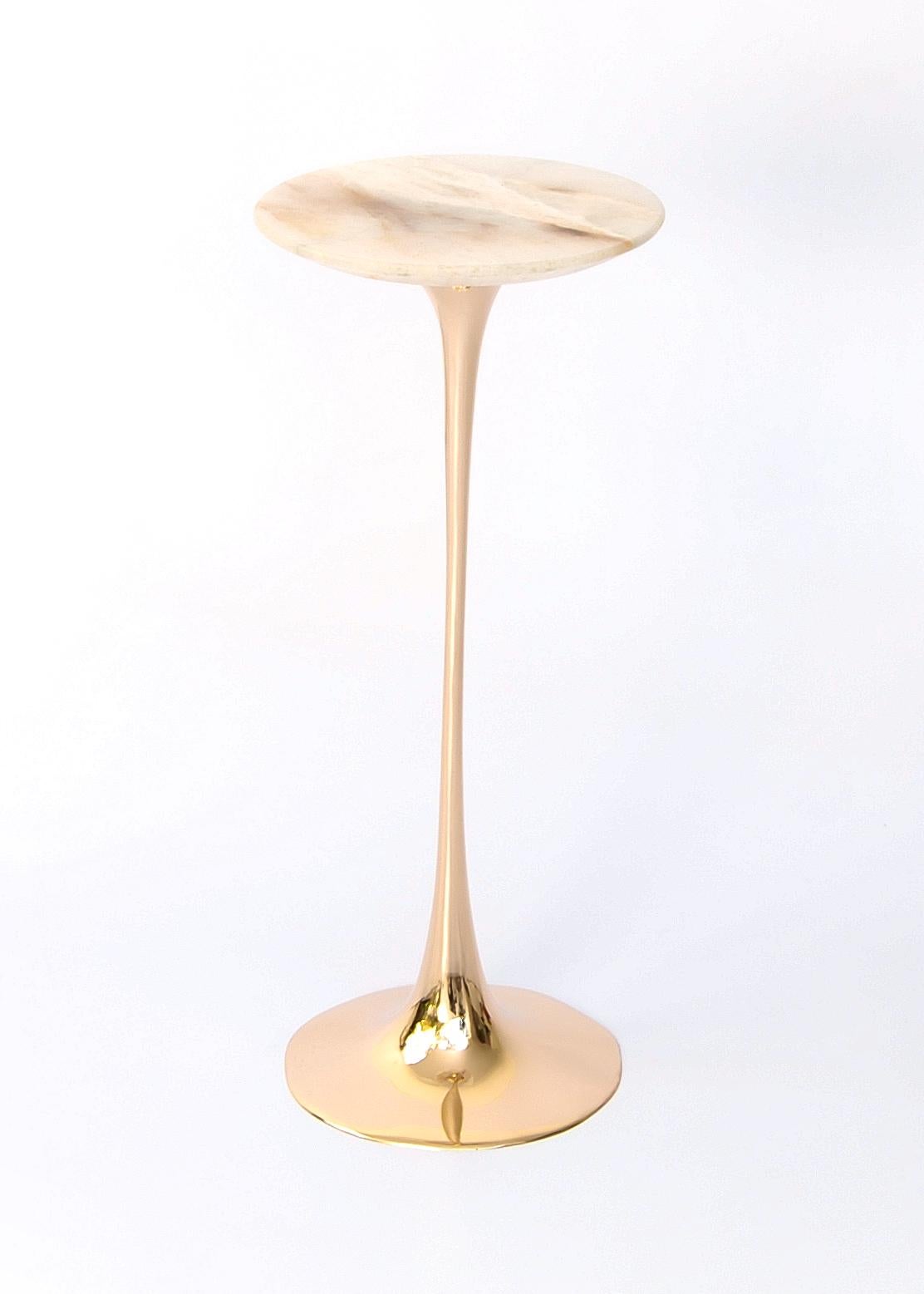 Modern Apple Drink Table with Onyx Top by Fakasaka Design For Sale